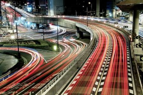 Chaotic Traffic Canvas Art - Koji Tajima (12 x 18)