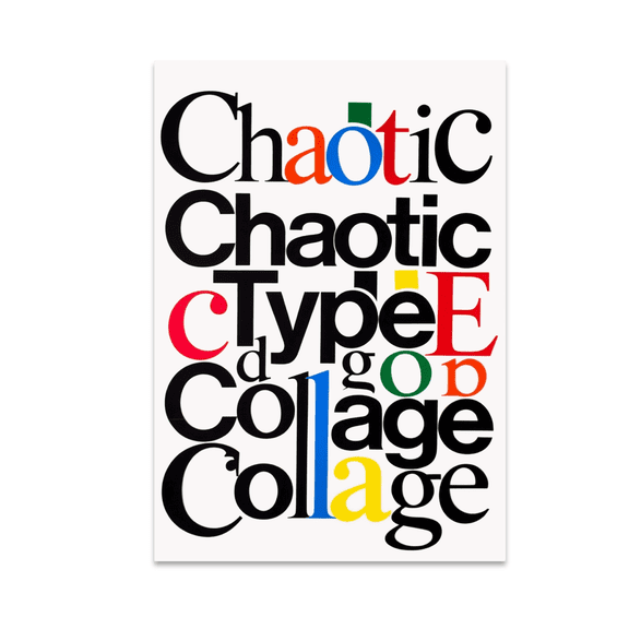 Chaotic Type Collage Typography Art - Modern Decor Enthusiast - 13x19 Poster Print