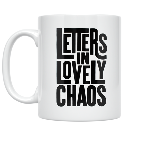 Chaotic Typography Design - Creative Typography Enthusiast - 11 oz Ceramic Coffee Mug
