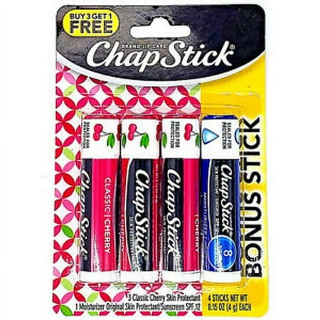 Chap Stick 3 Classic Cherry Plus One Bonus Orginial Protectant