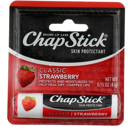 Chapstick Classic Lip Balm, Classic Strawberry, 0.15 oz (2 pack)