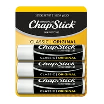ChapStick Classic Skin Protectant Flavored Lip Balm Tube, Original Flavor, 0.15 oz, 3 Pack