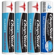 ChapStick Dry Lips & Cold Sore Pain Relief Bundle   Classic Medicated ChapStick 3-Pack + Original Moisturizer Lip Balm with SPF 15, 0.15 Oz Ea 4 Piece Set