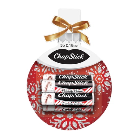 ChapStick Holiday Ornament Candy Cane Lip Balm Gift Set - 0.15 Oz (Pack of 5)