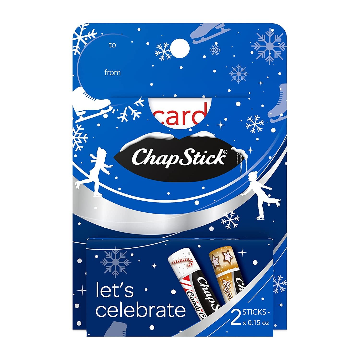 ChapStick Lets Celebrate Holiday Lip Balm Gift Card Holder - 0.15 Oz Pack  of 2