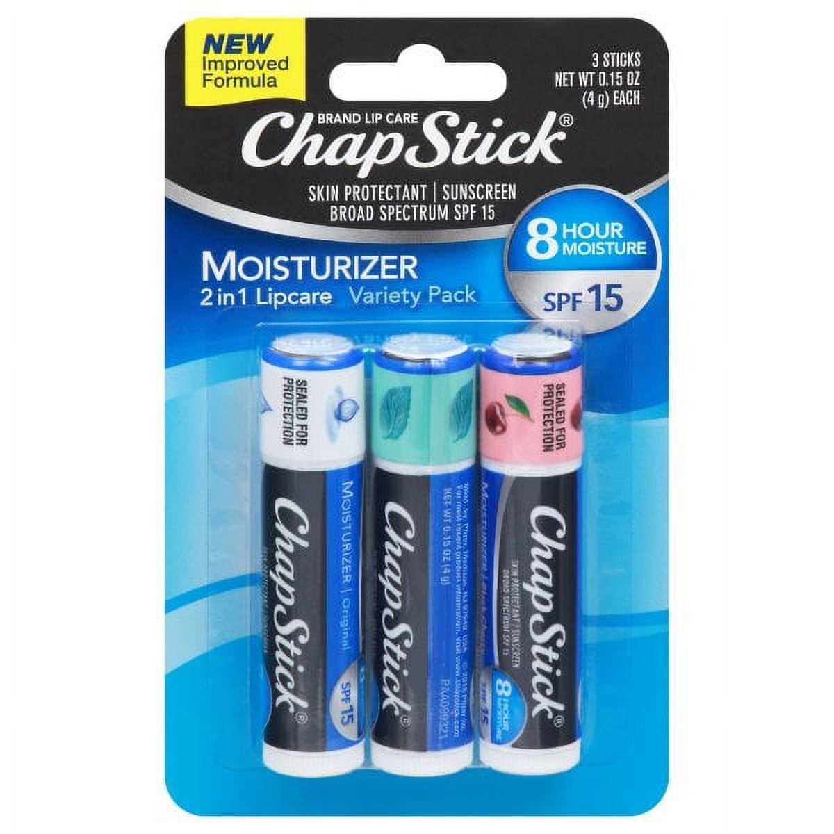 ChapStick Moisturizer Original, Black Cherry and Cool Mint Lip Balm ...