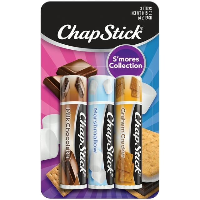 ChapStick S'mores Collection Flavored Lip Balm, Multi-Flavored, 0.15 Oz, 3 Pack