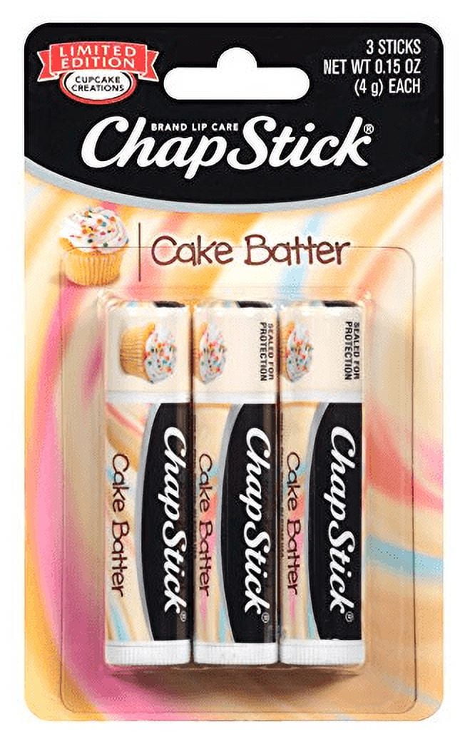 ChapStick Skin Protectant Lip Balm, Cake Batter, 0.15 oz, 3 pk