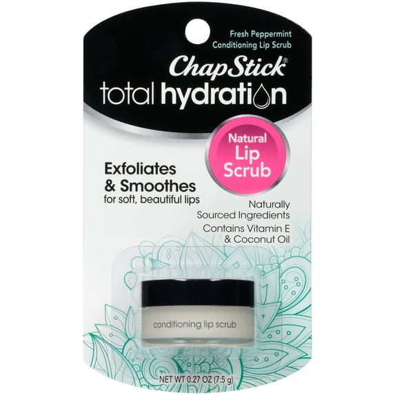ChapStick Total Hydration Conditioning Lip Scrub Fresh Peppermint - 0.27 Oz