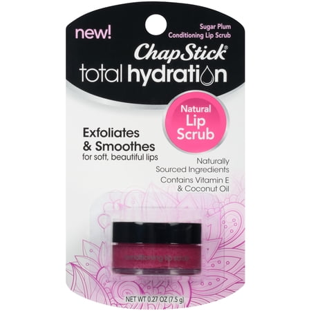 ChapStick Total Hydration Conditioning Lip Scrub, Sugar Plum Flavor, 0.27 Oz