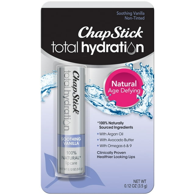 ChapStick Total Hydration Soothing Vanilla Moisturizing Lip Balm Tube - 0.12 Oz