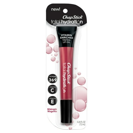 ChapStick Total Hydration Vitamin Enriched Lip Oil Midnight Magenta 0.24 Ounces