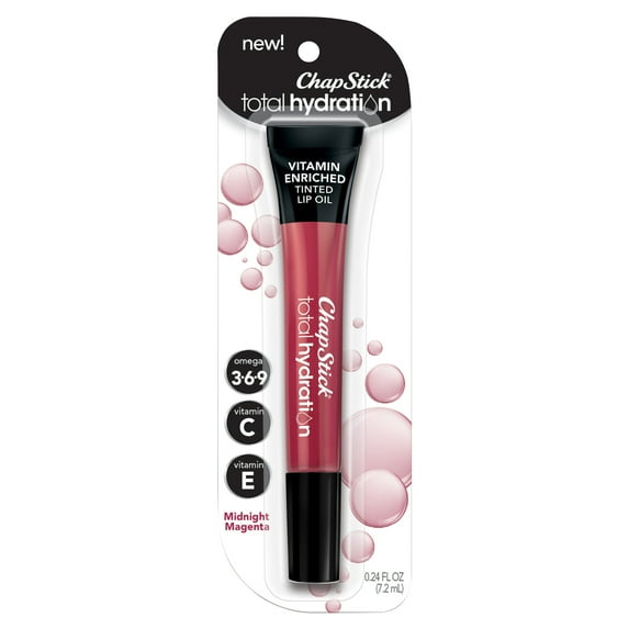 ChapStick Total Hydration Vitamin Enriched Lip Oil Midnight Magenta 0.24 Ounces