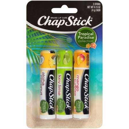 ChapStick Tropical Paradise Collection Lip Balm, 3 Sticks