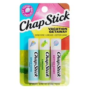ChapStick Vacation Getaway Flavored Lip Balm Variety Pack, Relieves Dryness, 24 Hour Moisture, Hydrating Lip Balm, 0.15 oz Each