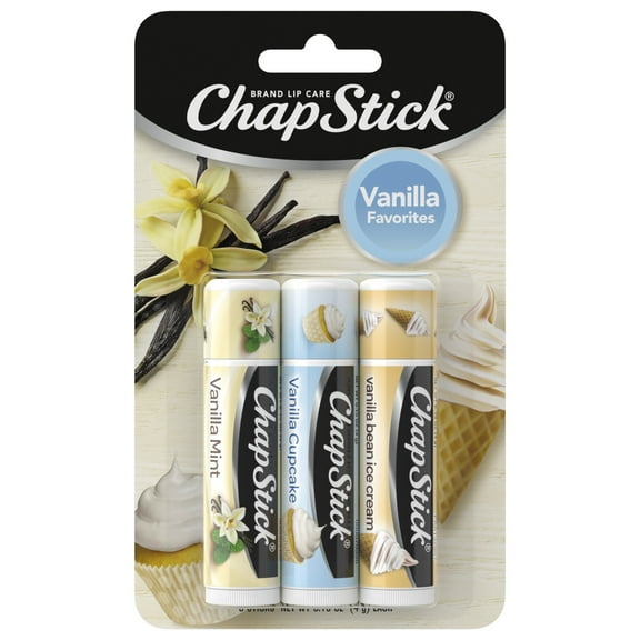 ChapStick Vanilla Favorites Flavored Lip Balm - 0.15 Oz, 3 Sticks