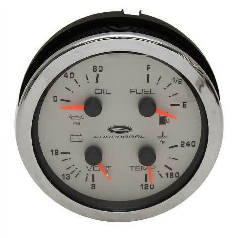 Chaparral Boat Multi-Function Gauge 63176 | Silver Oversized 4 1/4 Inch