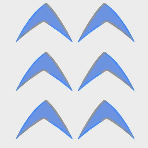 Chaparral Boat Vent Graphic Decals 14.00513 | SSI Ice Blue (Set Of 6)