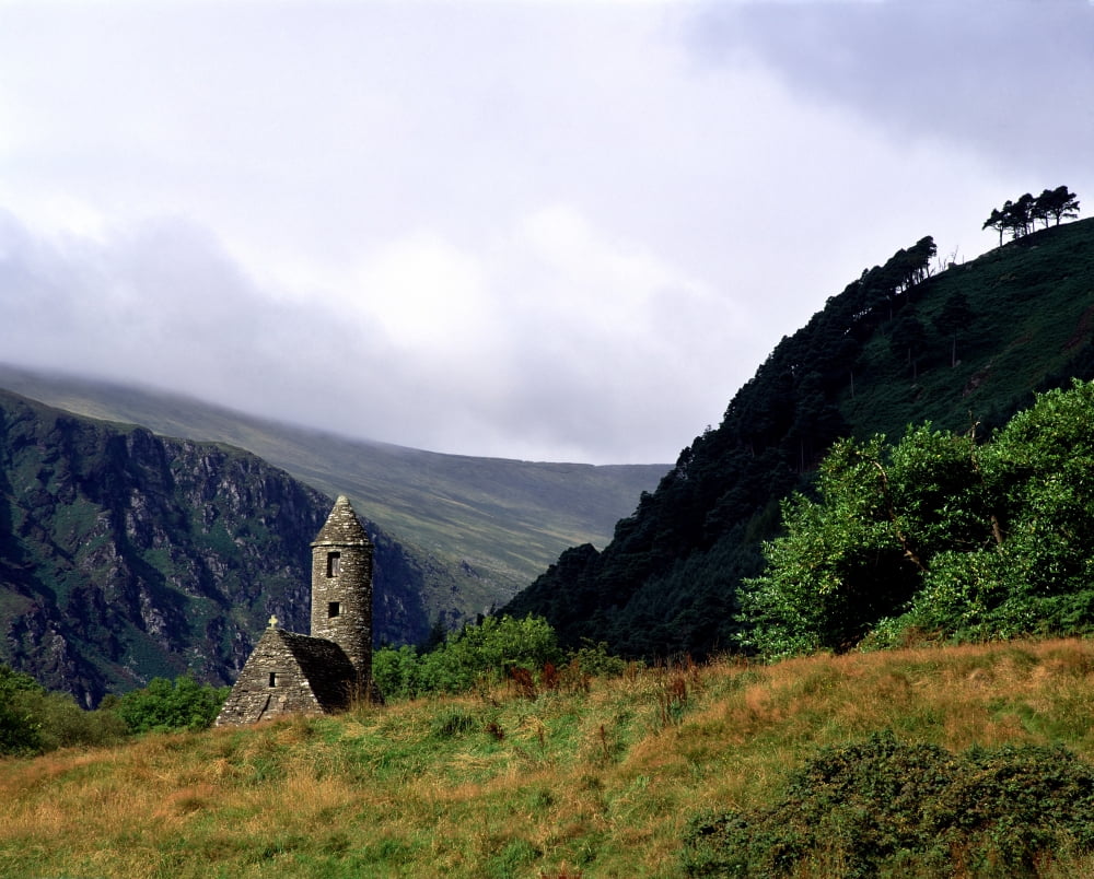 Chapel Of Saint Kevin At Glendalough Glendalough Co Wicklow Ireland Canvas Art - The Irish Image Collection Design Pics (16 x 12)
