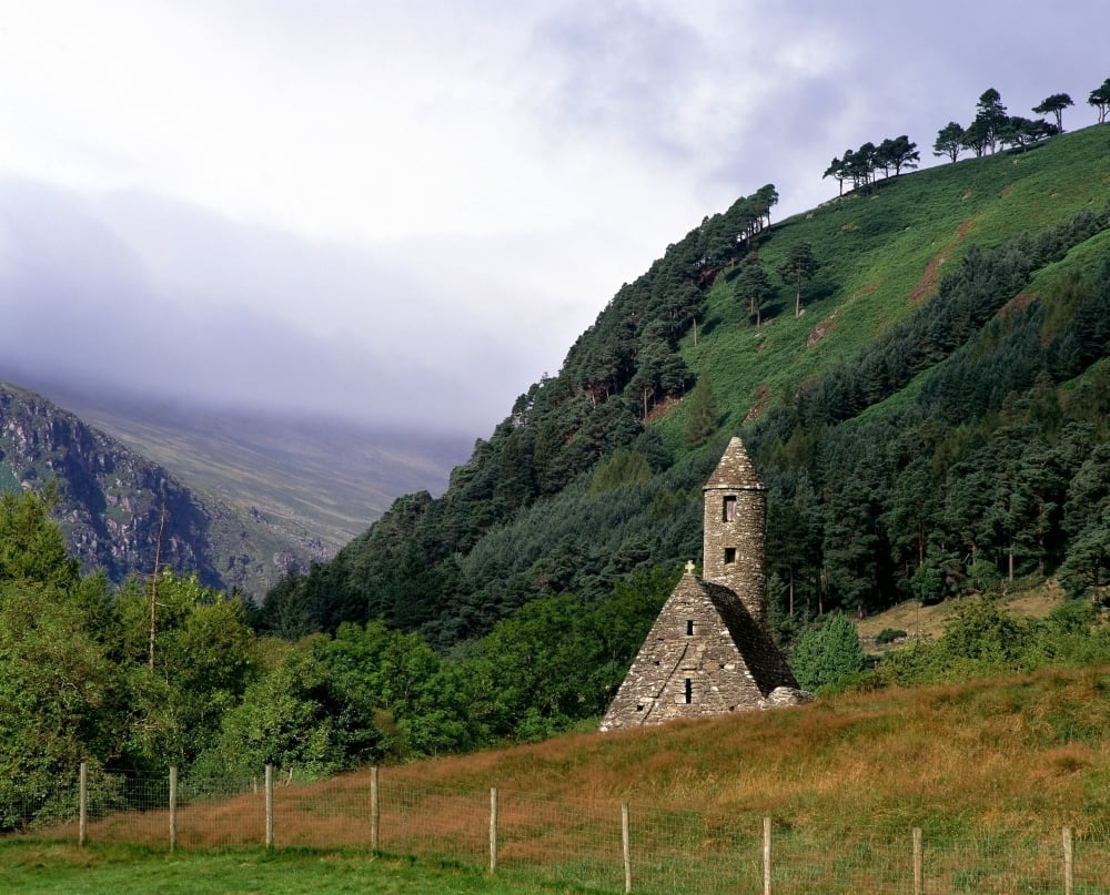 Chapel Of Saint Kevin At Glendalough Glendalough Co Wicklow Ireland Canvas Art - The Irish Image Collection Design Pics (32 x 26)