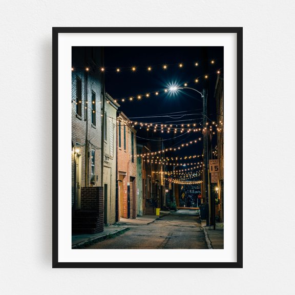 Chapel Street Strings - Baltimore Maryland Photography Black Framed Wall Art Print 30 x 40 inches