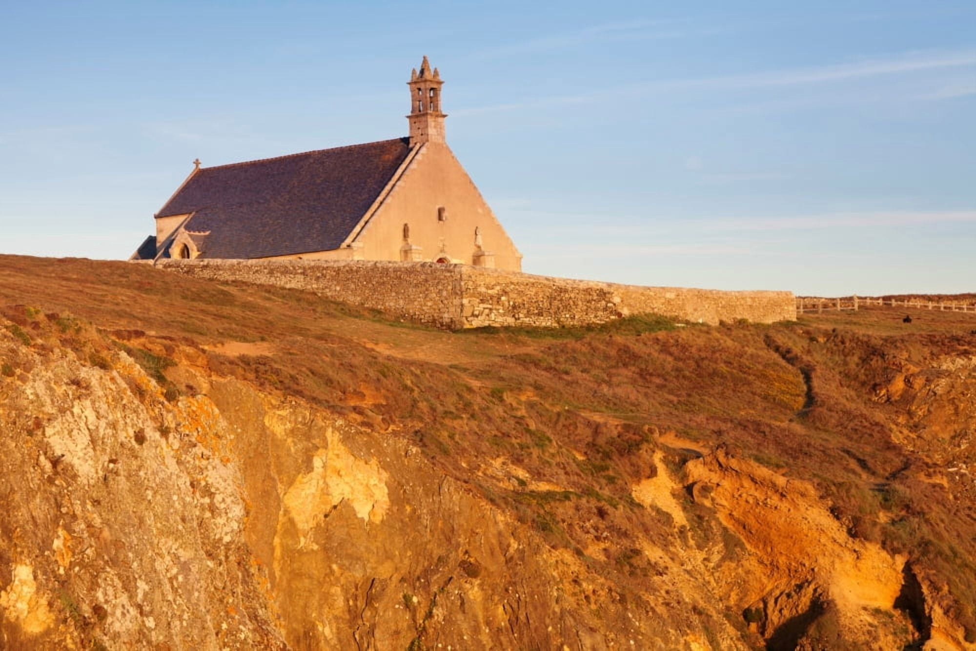 Chapel on a cliff Chapelle Saint-They Pointe du Van Cleden Cape Sizun Finistere Brittany France Canvas Art - Panoramic Images (36 x 12)