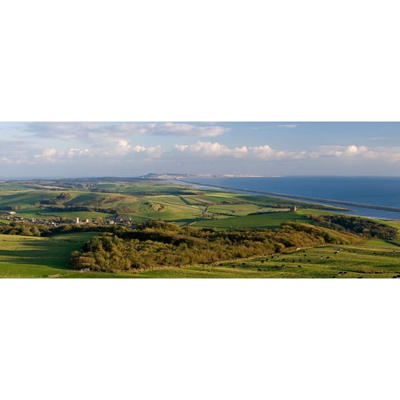 Chapel on a hill St Catherines Chapel Abbotsbury Dorset England Canvas Art - Panoramic Images (27 x 9)