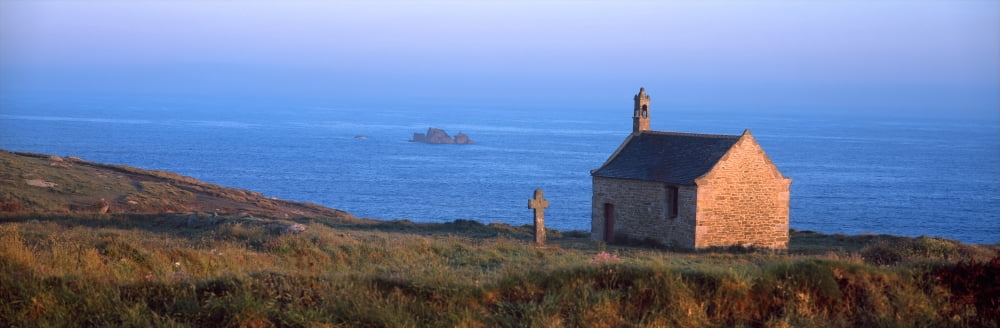 Chapel on the coast Saint-Samson Chapel Portsall Finistere Brittany France Canvas Art - Panoramic Images (27 x 9)