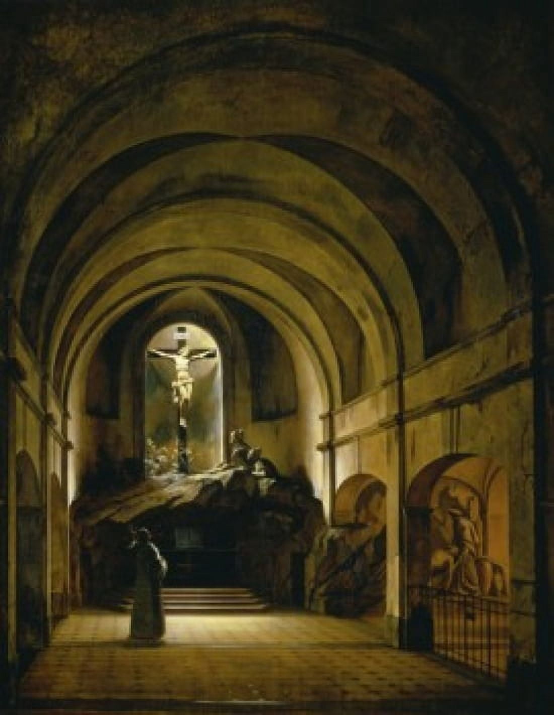 Chapelle du Calvaire 1817 Charles-Marie Bouton (1781-1853French) Musee des Beaux-Arts Rouen Canvas Art - Charles-Marie Bouton (18 x 24)