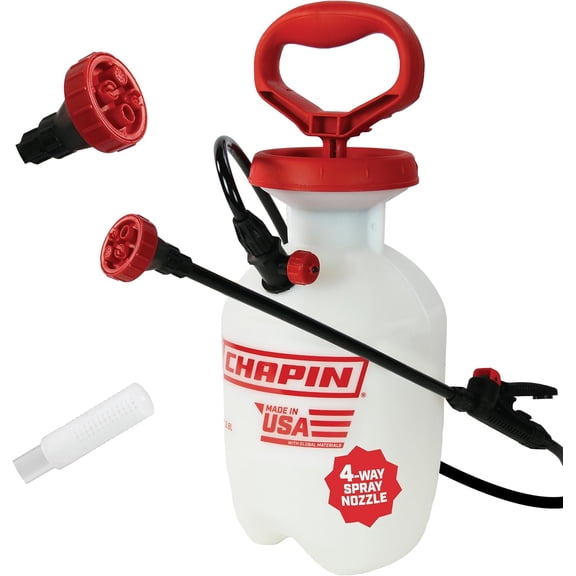 Chapin 20084: 1 Gallon Pump Sprayer  Lawn & Garden Sprayer for Weeds Pesticides & More  4-in-1 Spray Nozzle Comfort Handle & Splash Guard  Durable & Lightweight