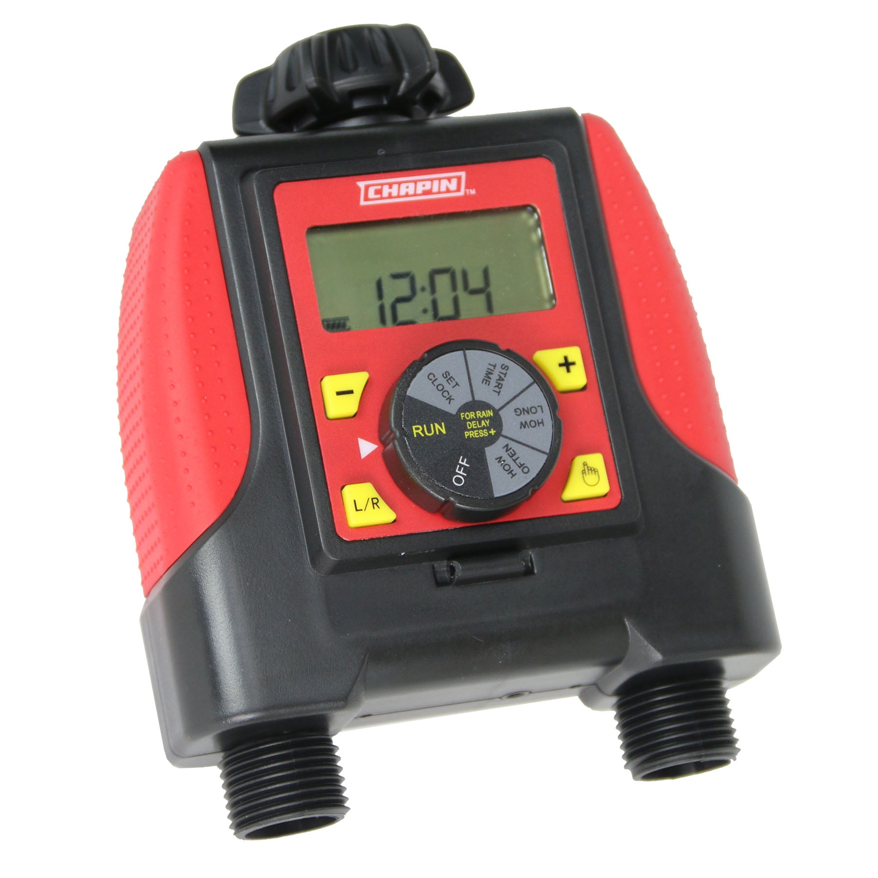 Dual Zone Red and Black Digital Water Timer