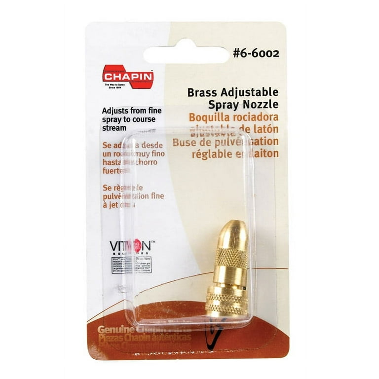 Chapin 6-6002 Adjustable Brass Cone Pattern Nozzle for Poly Shut