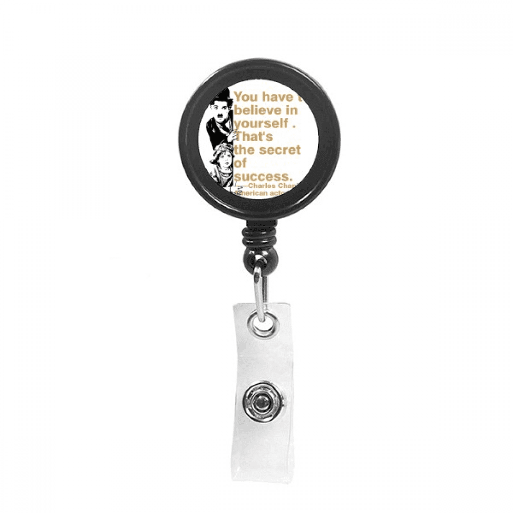 Chaplin Believes Actors Art Deco  Fashion Retractable Keychain Badge Holder ID Badge