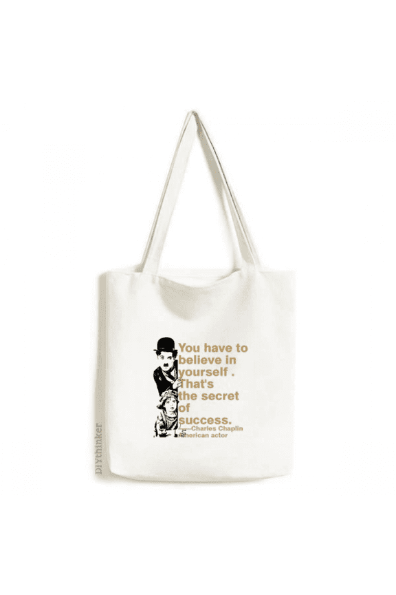 Chaplin Believes Actors Art Deco Fashion Tote Canvas Bag Shopping Satchel Casual Handbag