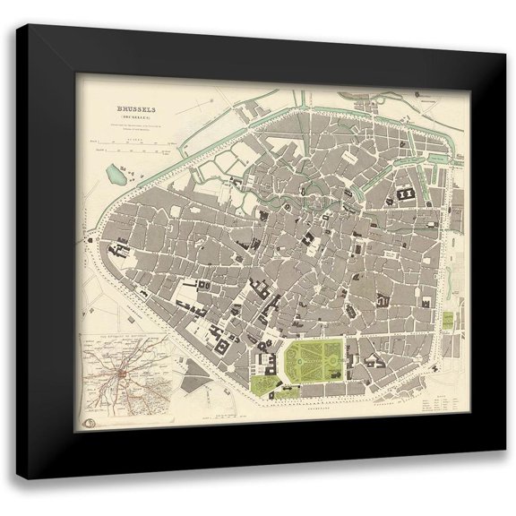 Chapman 14x12 Black Modern Framed Museum Art Print Titled - Brussels Belgium Benelux - Chapman 1834