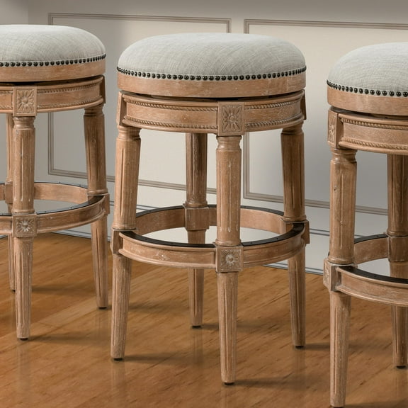 Chapman 31"H Backless Swivel Bar Stool, Weathered Natural