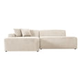 thumbnail image 1 of Chapman Corduroy Fabric Living Room L-Shaped Left Sectional Sofa in Cream, 1 of 6