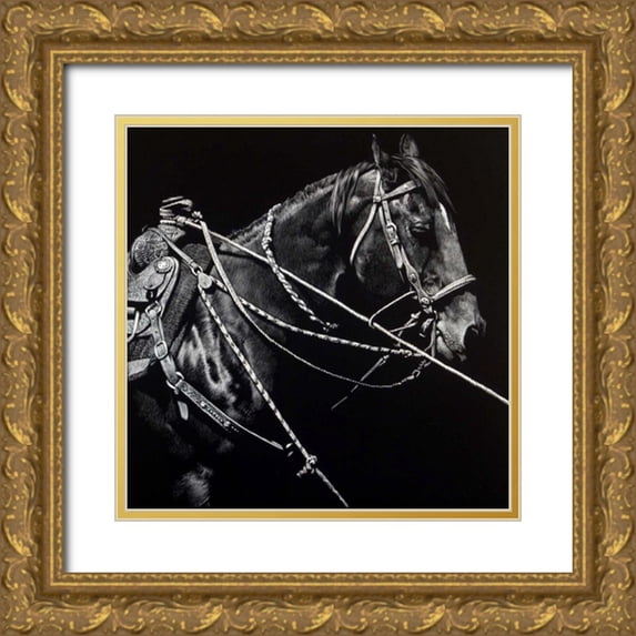 Chapman, Julie T. 12x12 Gold Ornate Wood Framed with Double Matting Museum Art Print Titled - Rigging #1