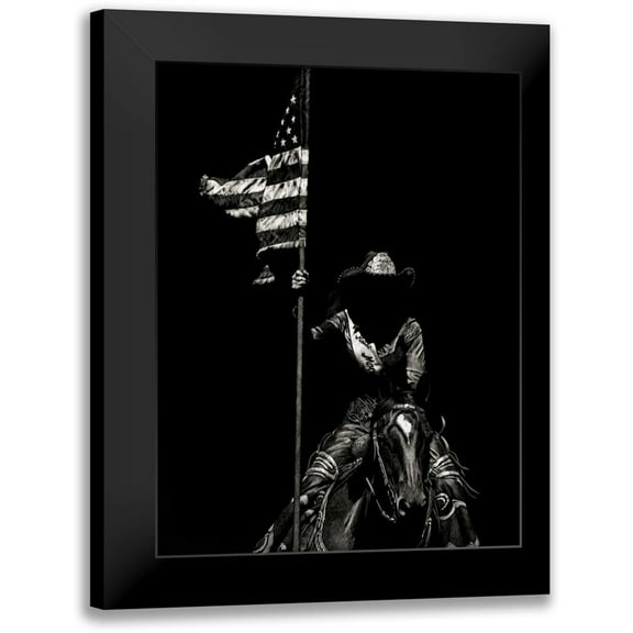 Chapman, Julie T. 12x14 Black Modern Framed Museum Art Print Titled - Scratchboard Rodeo VI