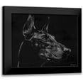 thumbnail image 1 of Chapman, Julie T. 14x12 Black Modern Framed Museum Art Print Titled - Canine Scratchboard XVI, 1 of 5