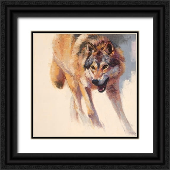 Chapman, Julie T. 20x20 Black Ornate Wood Framed with Double Matting Museum Art Print Titled - Wolf Study IV