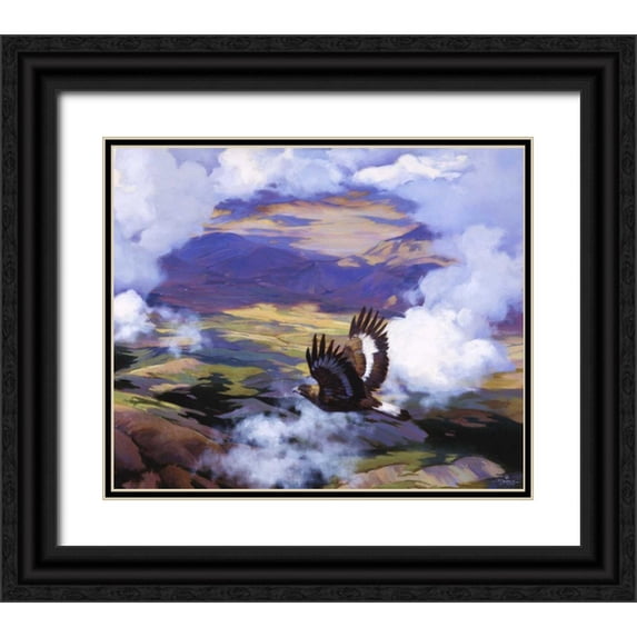 Chapman, Julie T. 23x20 Black Ornate Wood Framed with Double Matting Museum Art Print Titled - High in the Sunlit Silence