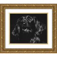 thumbnail image 1 of Chapman, Julie T. 24x20 Gold Ornate Wood Framed with Double Matting Museum Art Print Titled - Canine Scratchboard XV, 1 of 4
