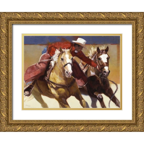 Chapman, Julie T. 32x25 Gold Ornate Wood Framed with Double Matting Museum Art Print Titled - Nabbed