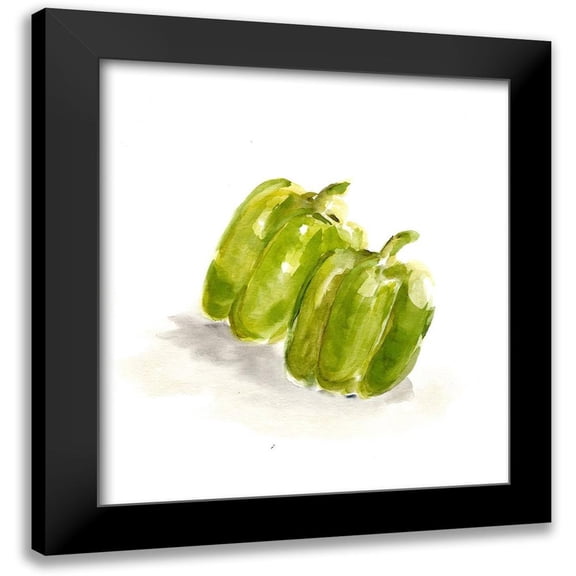 Chapman, Marcy 12x13 Black Modern Framed Museum Art Print Titled - Veggie Sketch plain VIII-Green Pepper