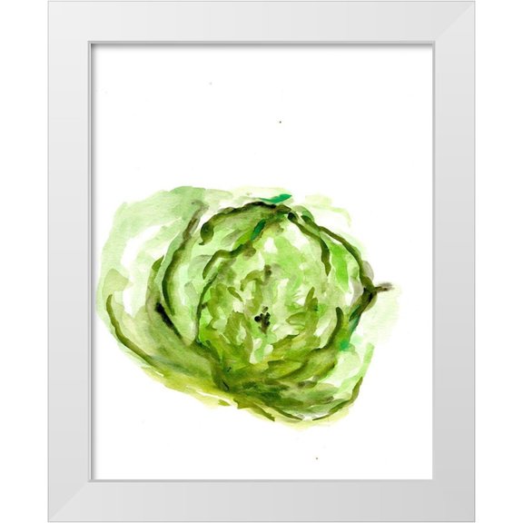Chapman, Marcy 12x14 White Modern Wood Framed Museum Art Print Titled - Veggie Sketch plain IX-Lettuce