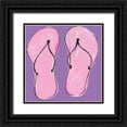 thumbnail image 1 of Chapman, Marcy 15x15 Black Ornate Wood Framed with Double Matting Museum Art Print Titled - Sandals in Pink, 1 of 4