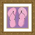 thumbnail image 1 of Chapman, Marcy 15x15 Gold Ornate Wood Framed with Double Matting Museum Art Print Titled - Sandals in Pink, 1 of 4