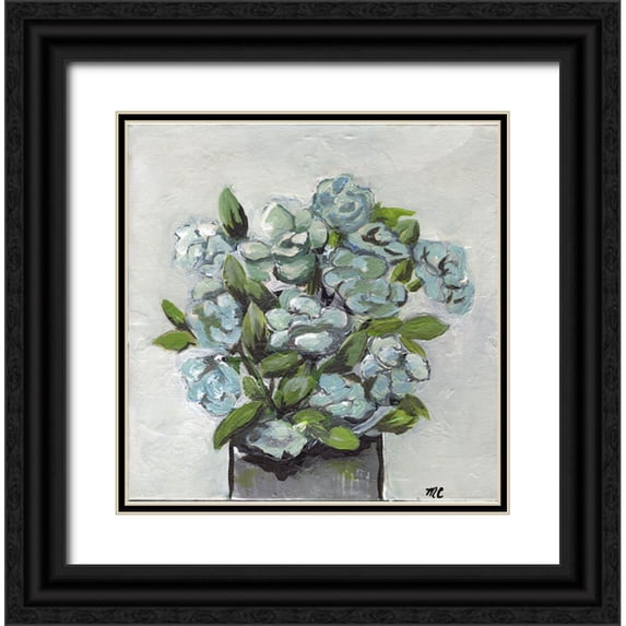 Chapman, Marcy 20x20 Black Ornate Wood Framed with Double Matting Museum Art Print Titled - Fading Blue