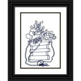 thumbnail image 1 of Chapman, Marcy 24x32 Black Ornate Wood Framed with Double Matting Museum Art Print Titled - Hand Sketch Hanging Succulents blue, 1 of 4